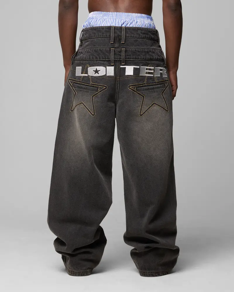 Loiter Star Layered Jeans Vintage Black 1