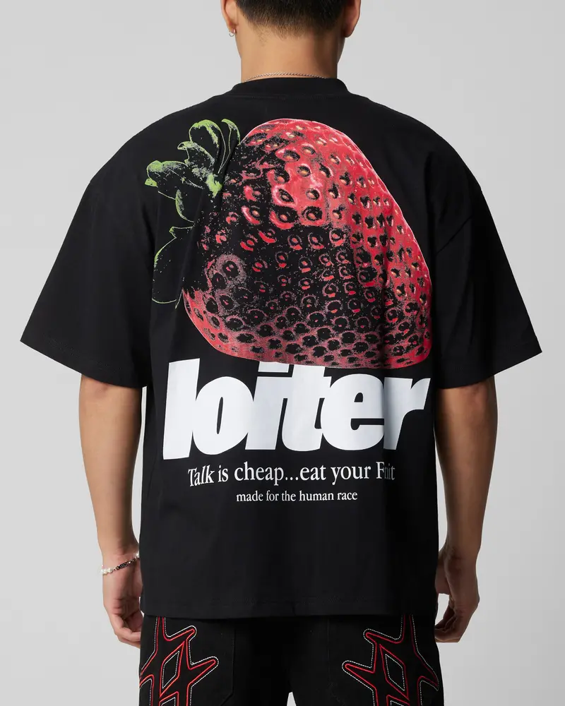 Loiter Strawberry T-Shirt Black 1