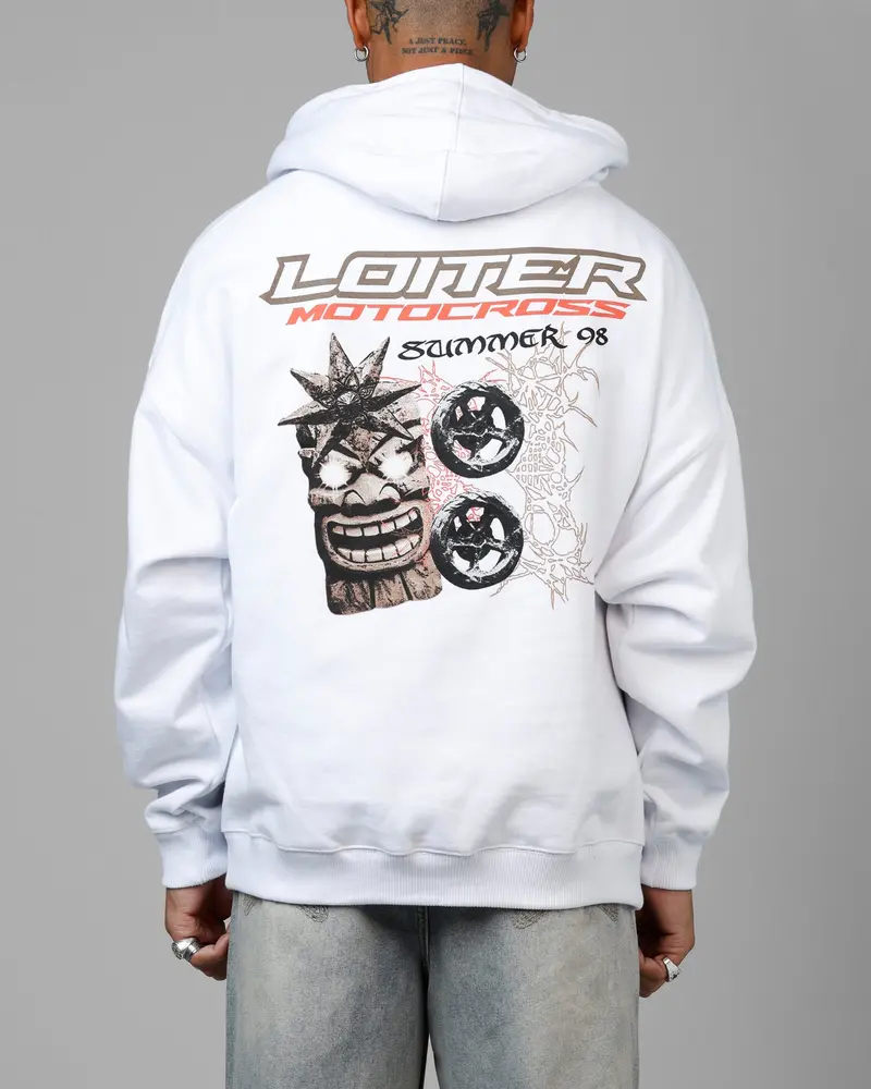 Loiter Summer Motocross Premium Hoodie White 1