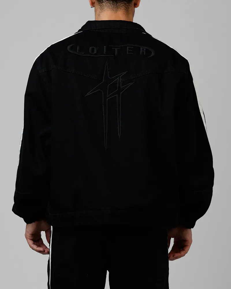 Loiter Track Star Denim Jacket Black 1