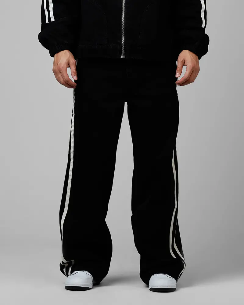 Loiter Track Star Denim Jeans Black 1