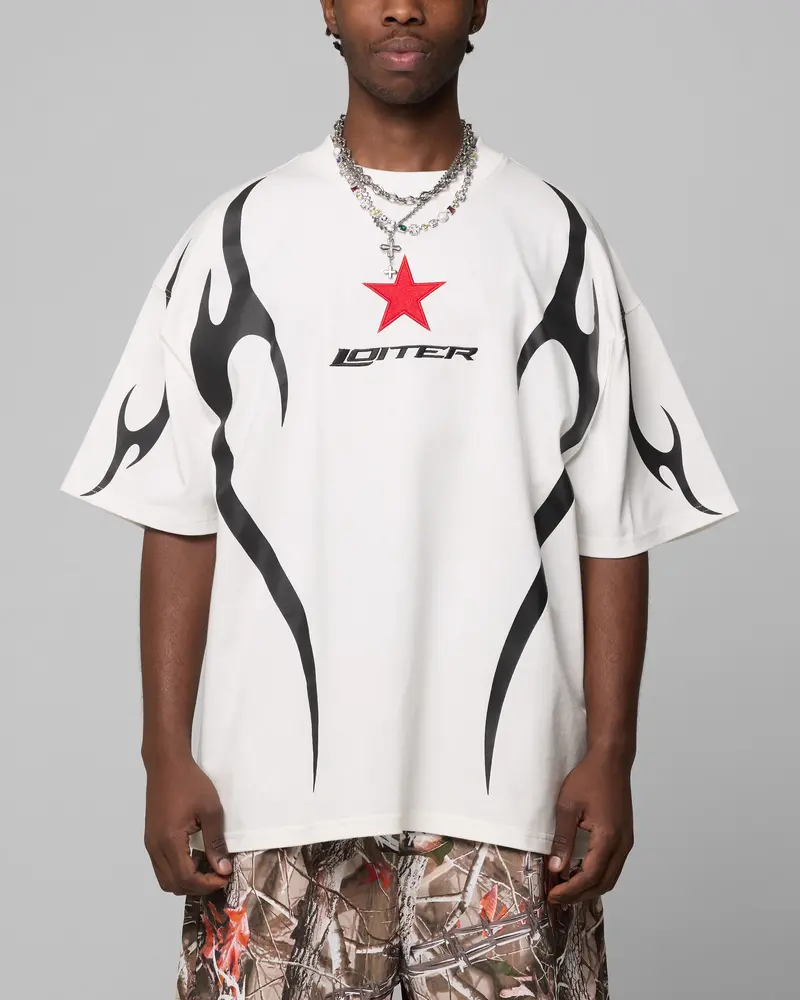 Loiter Trackstar T-Shirt Off White 1