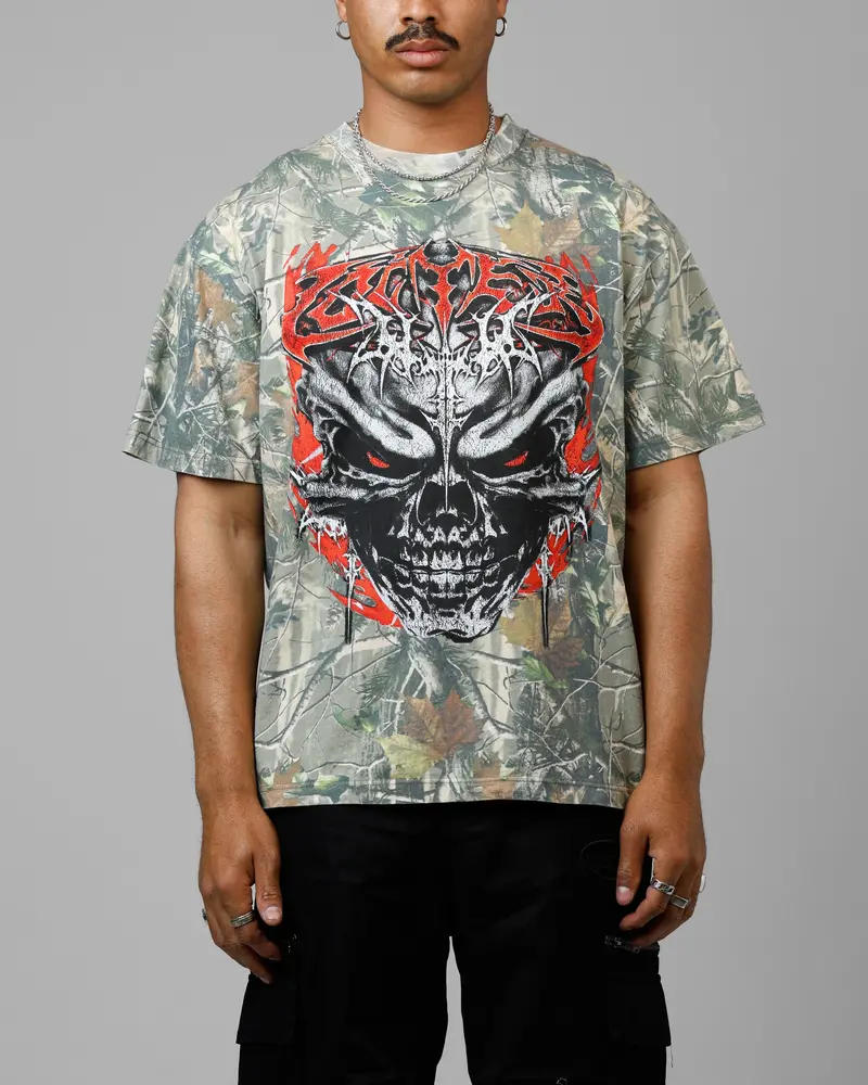 Loiter Tribal Skull Camo T-Shirt Real Tree Camo 1