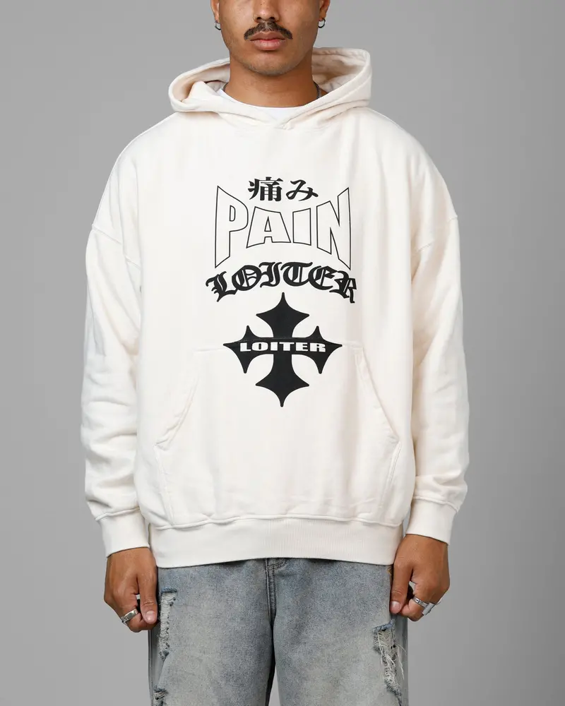 Loiter Ultimate Pain Premium Hoodie Off White 1