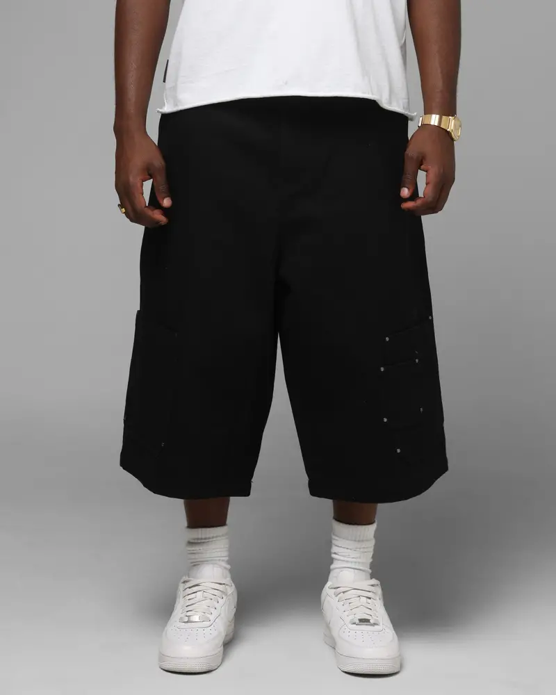 Loiter Utility Cargo Shorts Black 1
