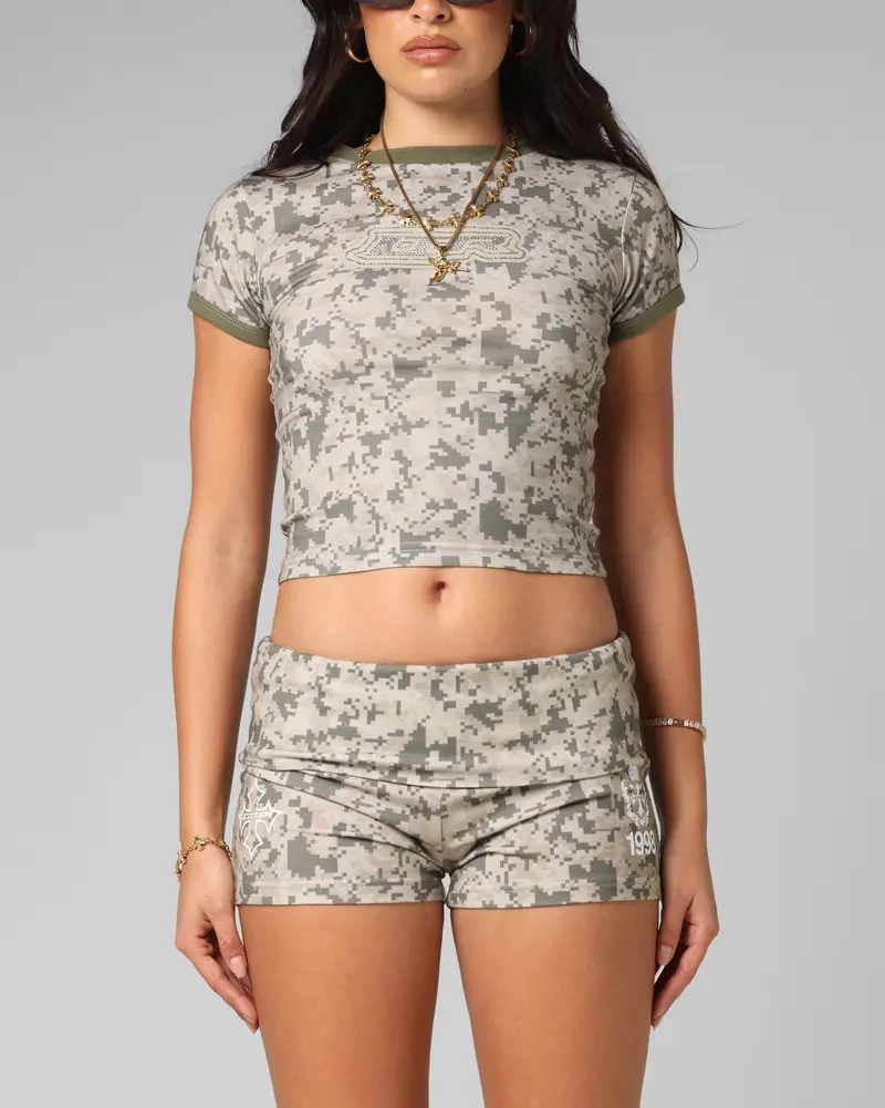 Loiter Women's Checkpoint Baby T-Shirt Digi Camo 1