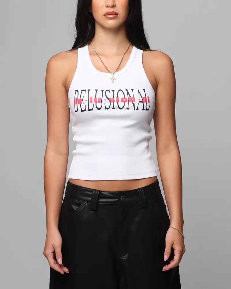 Loiter Women's Delusional Tank White 1