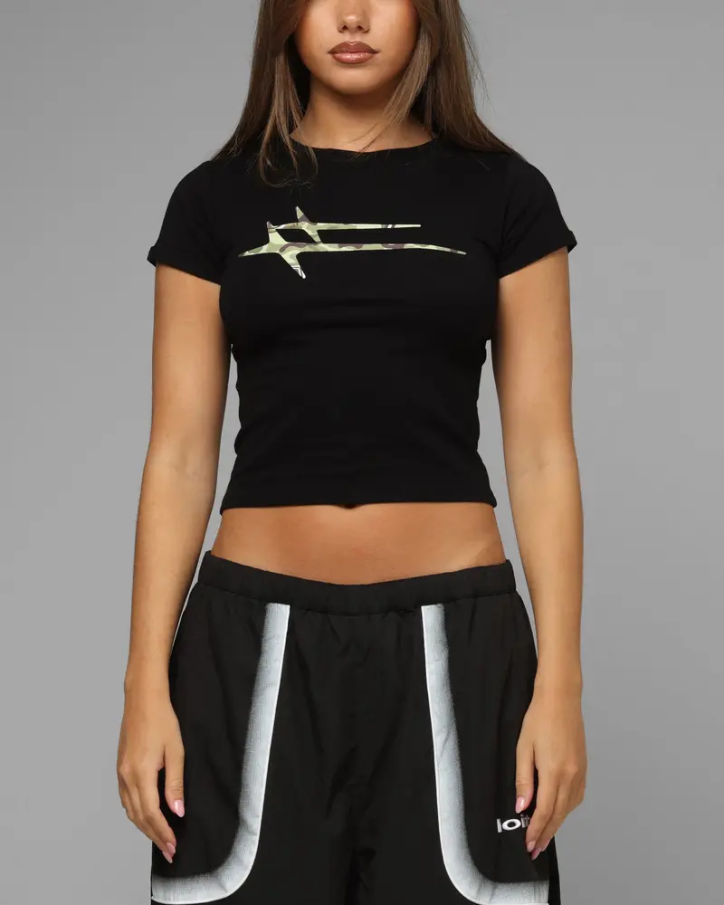 Loiter Women's Hybrid Baby T-Shirt Black 1