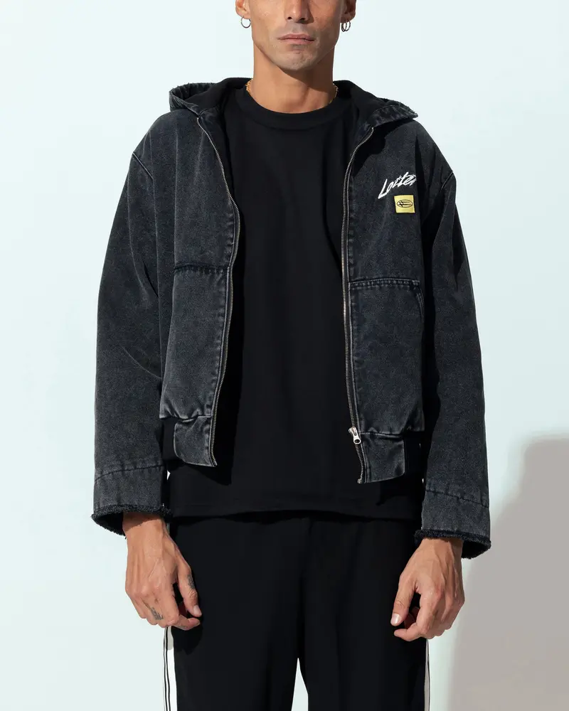 Loiter Workwear Zip Jacket Vintage Black 1