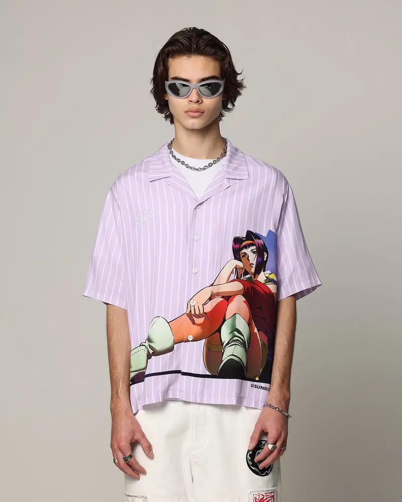 Loiter X Cowboy Bebop Button Up Shirt Lilac 1