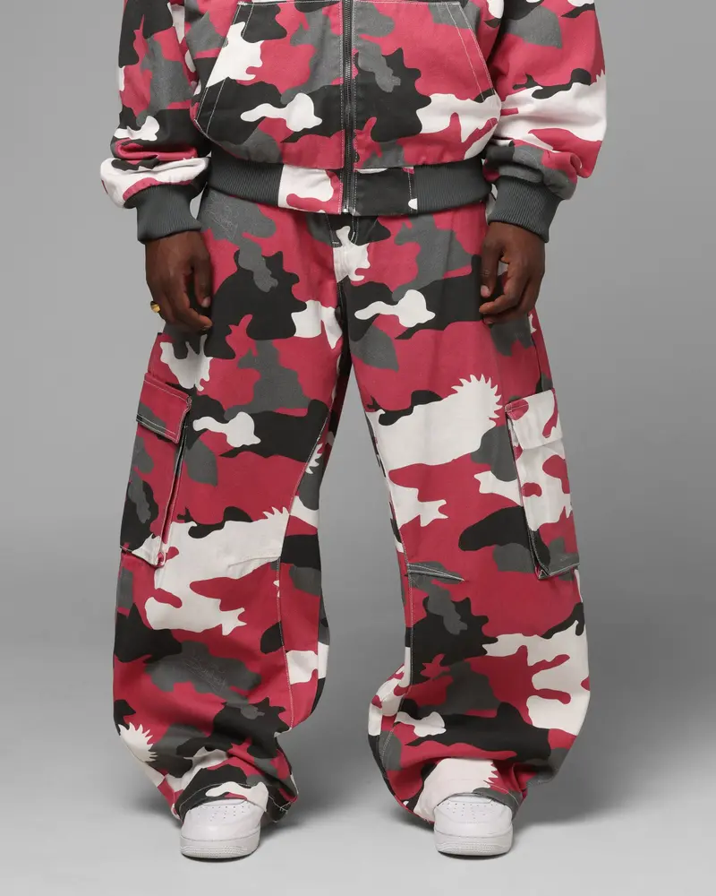 Loiter X Wwe Dudley Boyz Cargo Pants Red Camo 1