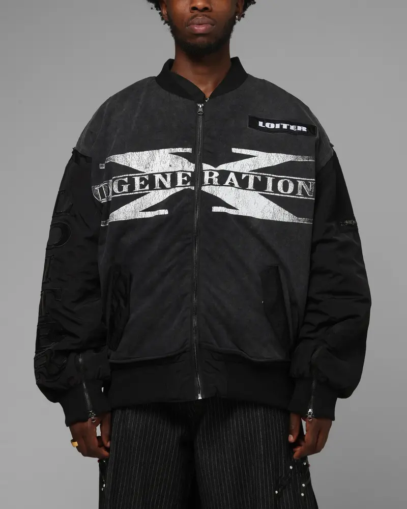 Loiter X Wwe Dx Generation Bomber Jacket Black 1