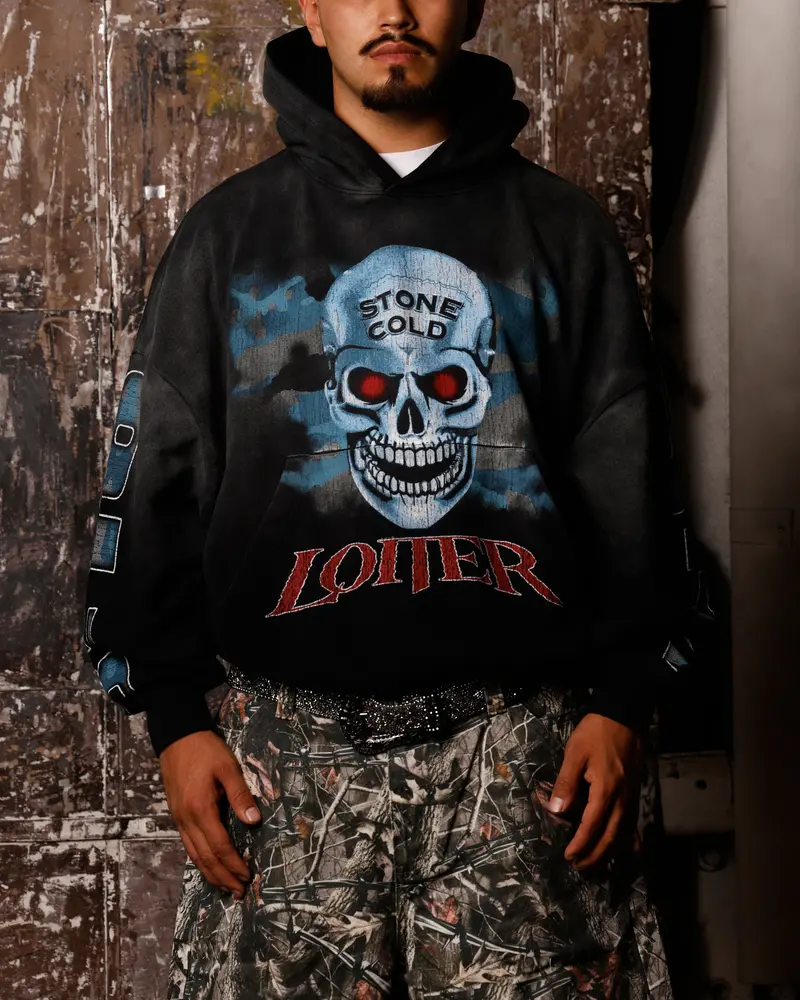 Loiter X Wwe Stone Cold Premium Hoodie Vintage Black 1
