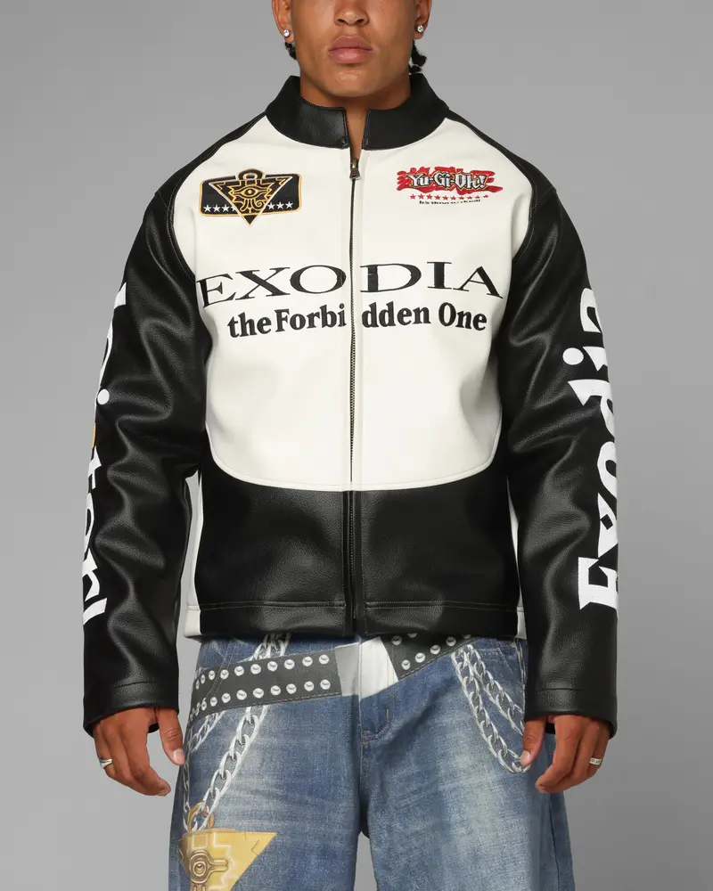 Loiter X Yu-Gi-Oh! Exodia Biker Jacket Black/Off White 1