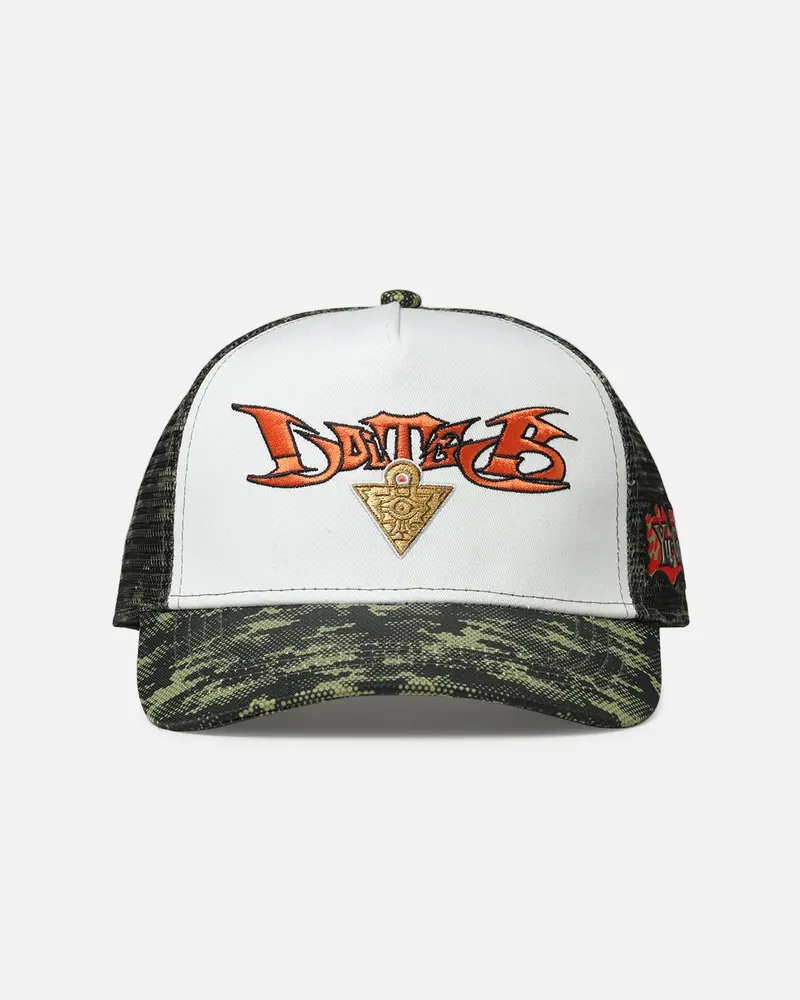 Loiter X Yu-Gi-Oh! Millenium Puzzle Snapback Hat Green Camo 1