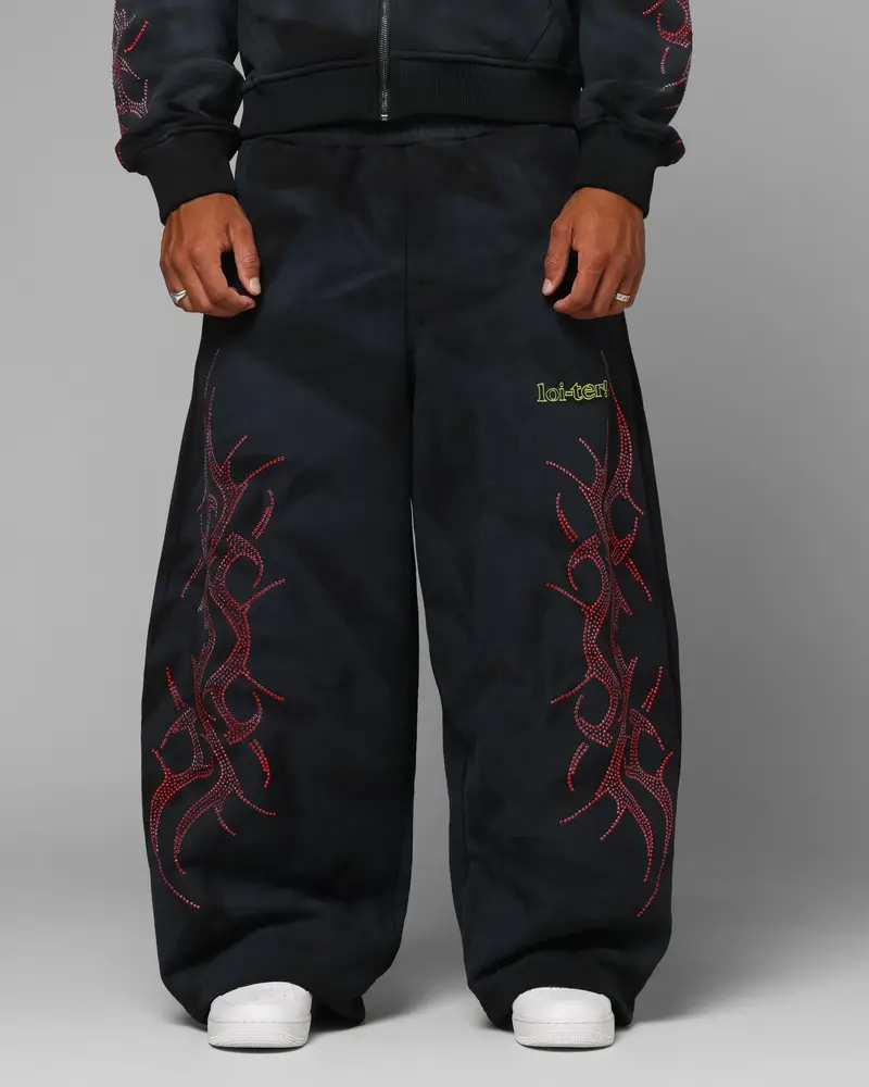 Loiter X Yu-Gi-Oh! Slifer Sky Dragon Sweatpants Black Wash 1