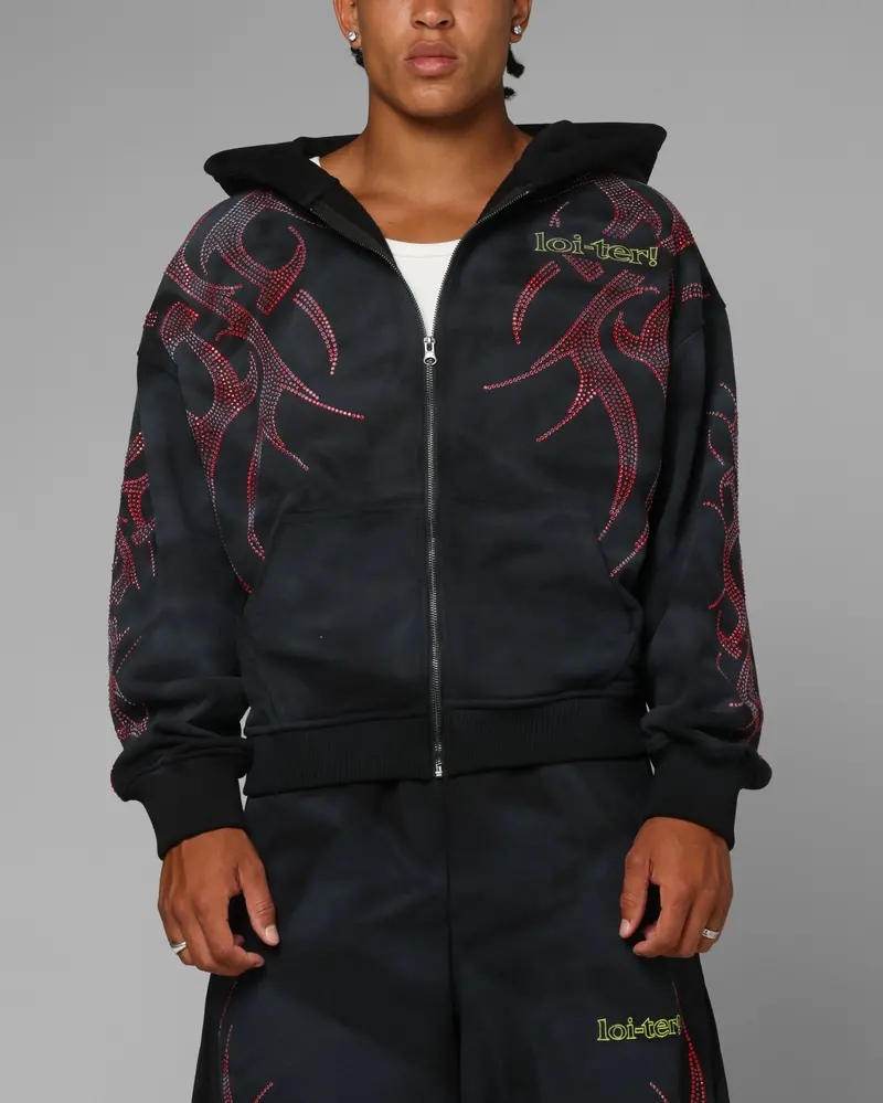 Loiter X Yu-Gi-Oh! Slifer Sky Dragon Zip Hoodie Black Wash 1