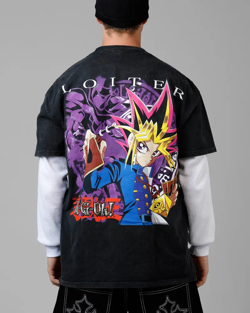 Loiter X Yu-Gi-Oh! Yugi T-Shirt Off Black 1