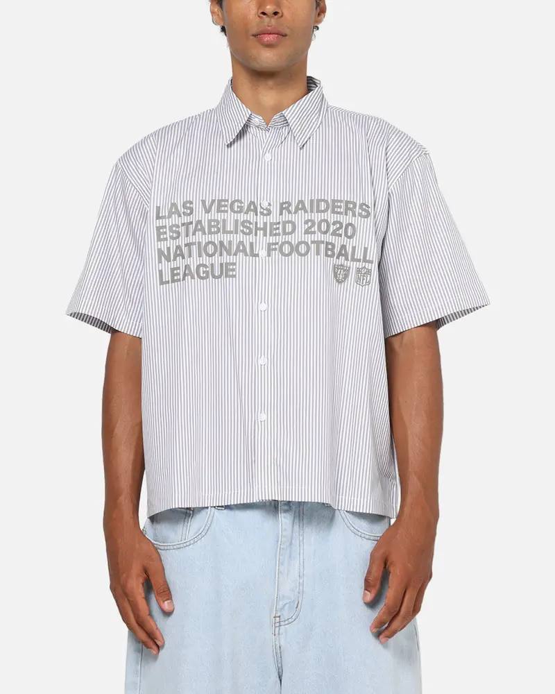 Majest Athletic Las Vegas Raiders Graphic Boxy Shirt White/Navy 1