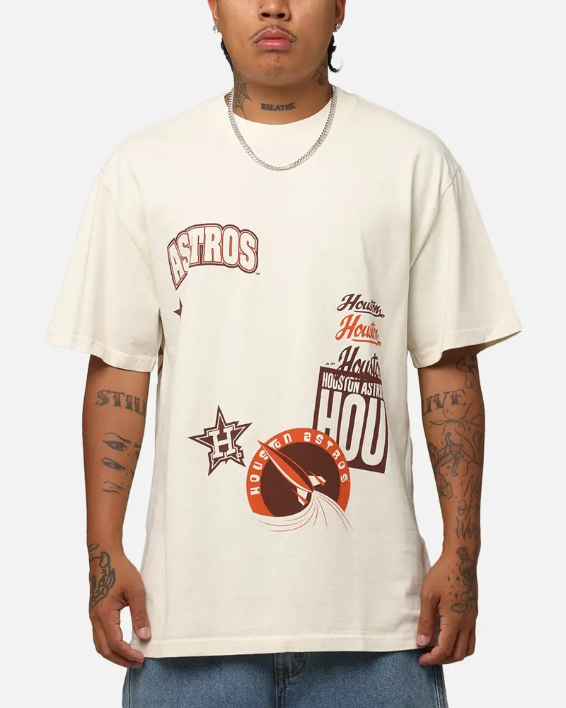 Majestic Athletic Houston Astros Patchwork T-Shirt Ecru 1