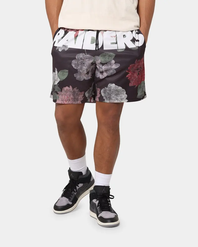 Majestic Athletic Las Vegas Raiders Digi Floral Camo Shorts Faded Black 1