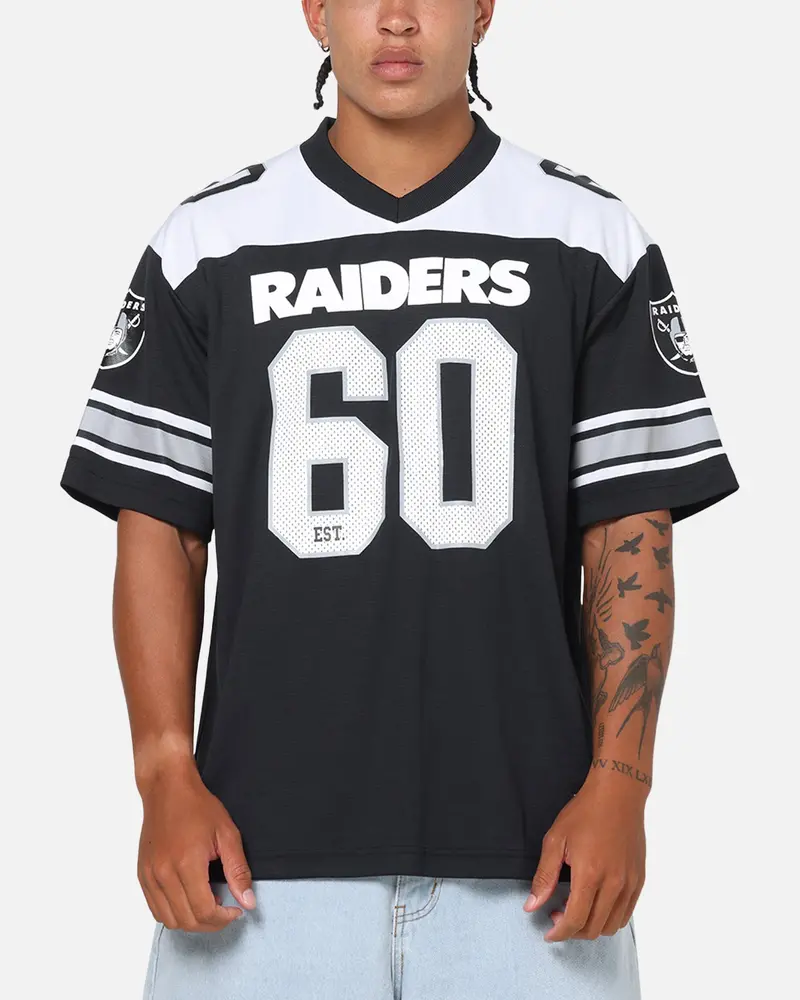 Majestic Athletic Las Vegas Raiders Glenver Mesh Oversized T-Shirt Black 1