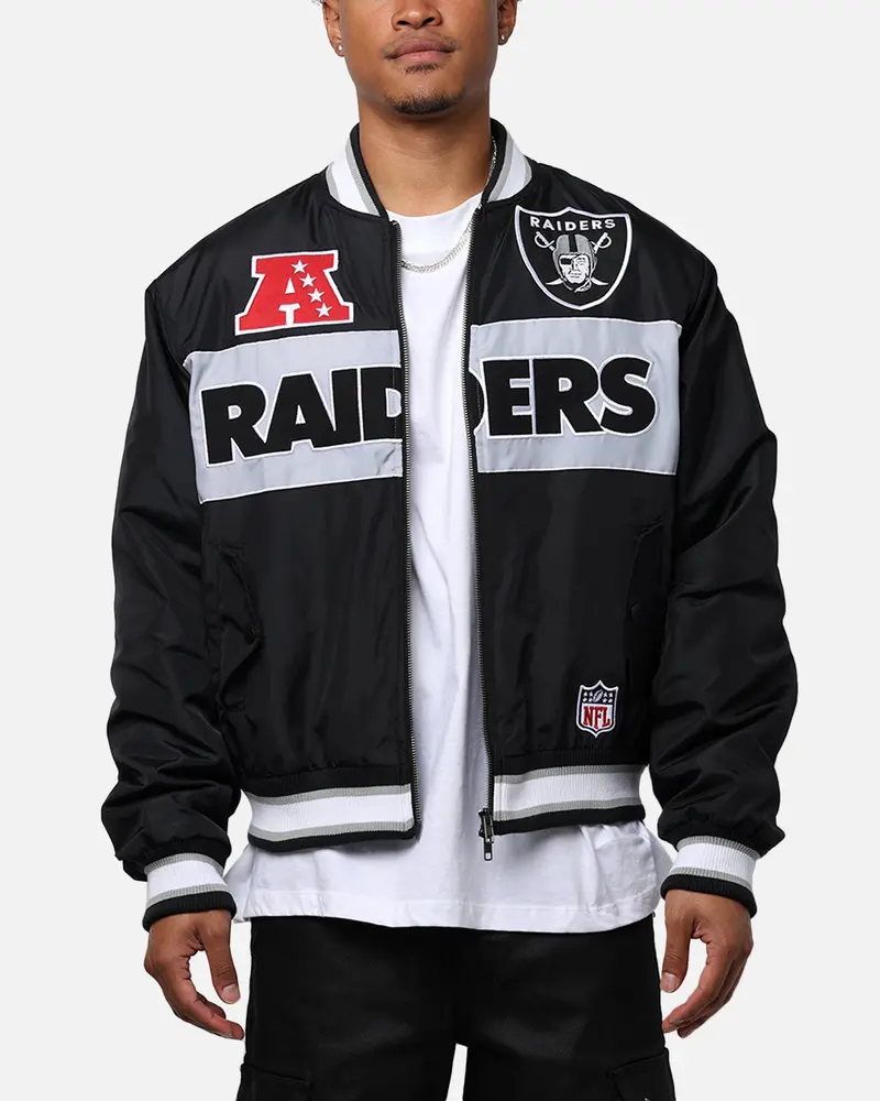 Majestic Athletic Las Vegas Raiders Moto Jacket Faded Black 1