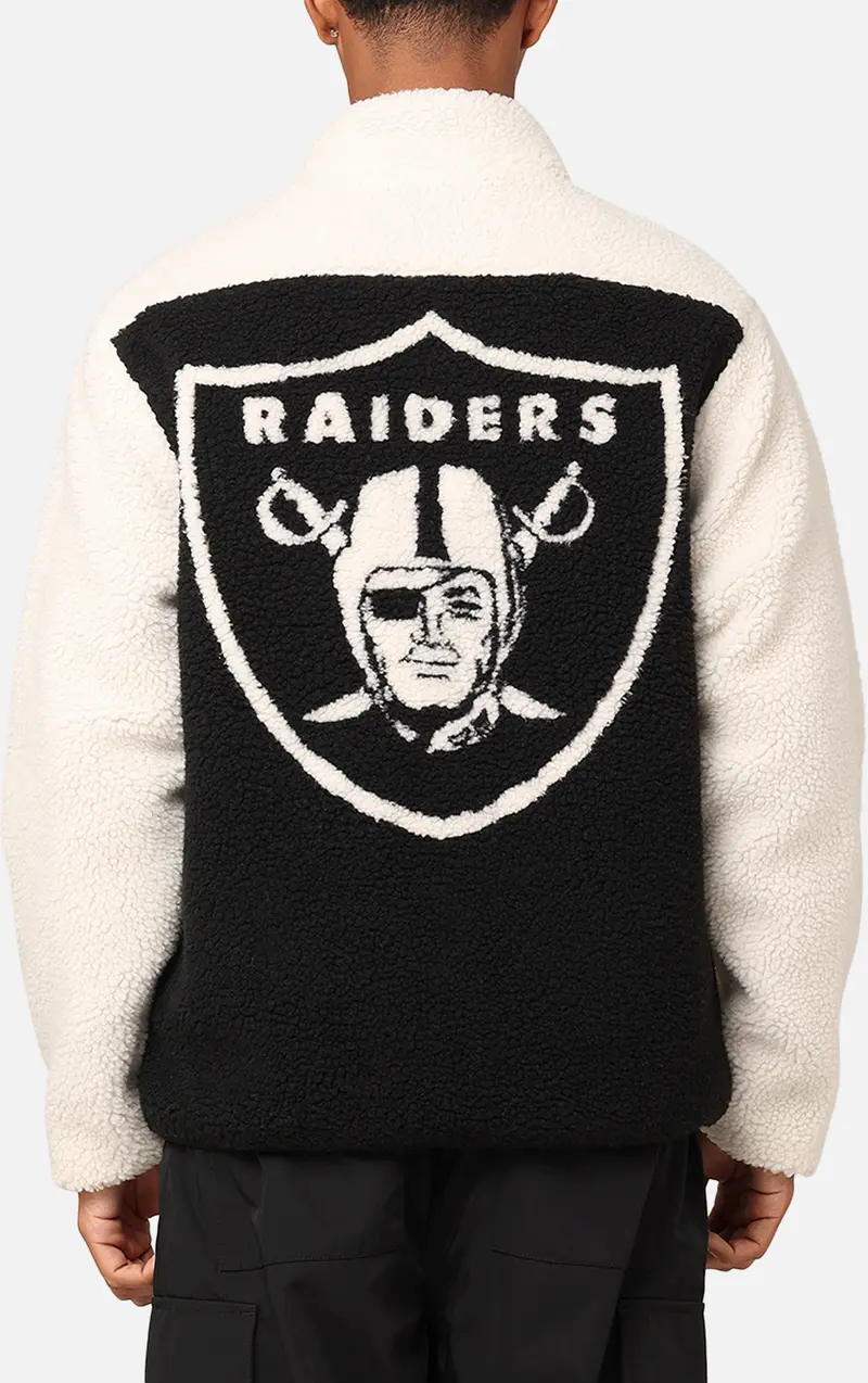 Majestic Athletic Las Vegas Raiders Sherpa Jacket Vintage White 1