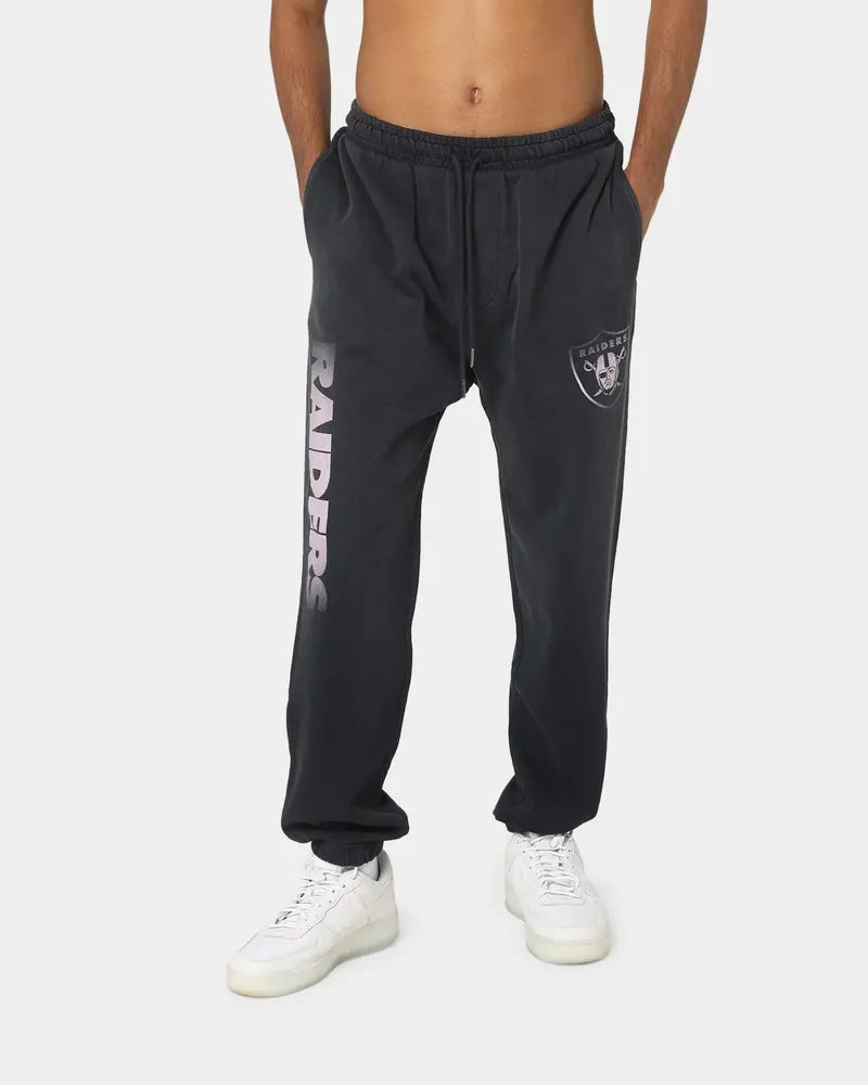 Majestic Athletic Las Vegas Raiders Solarised Contrast Logo Track Pants Faded Black 1