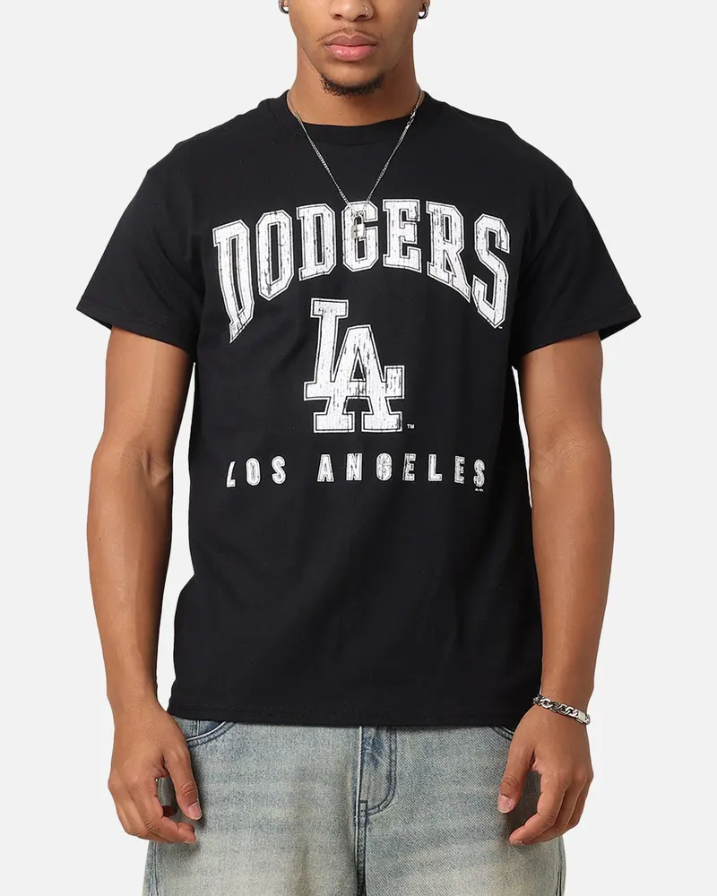 Majestic Athletic Los Angeles Dodgers Blecker Team Arch T-Shirt Black 1