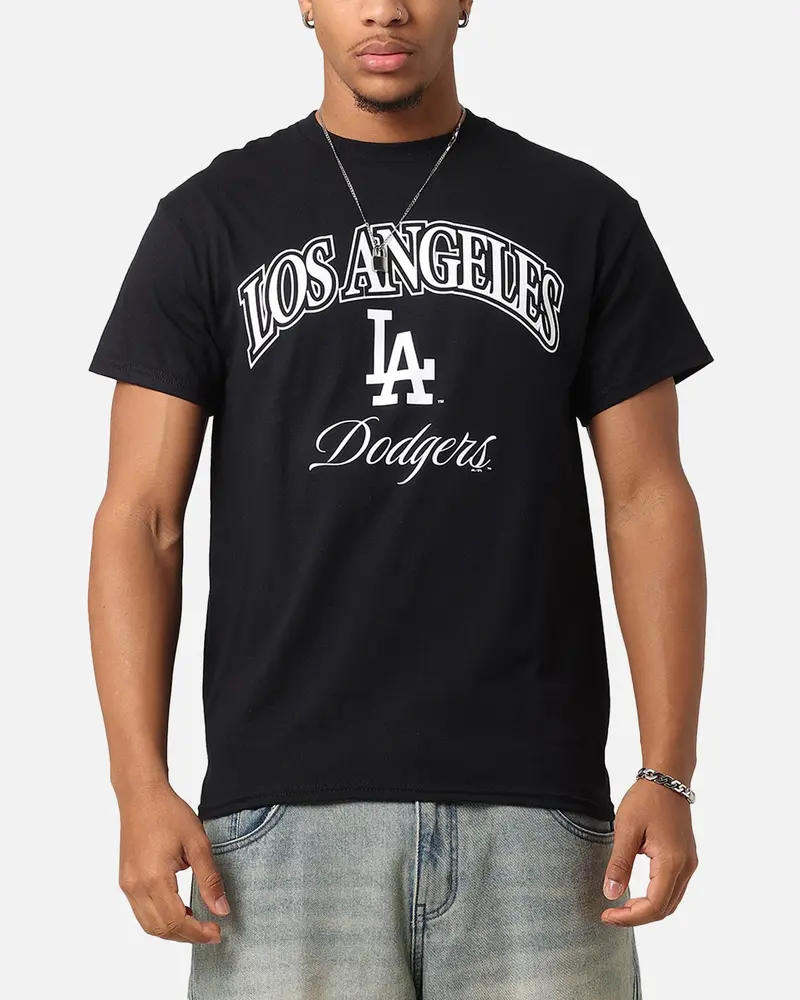 Majestic Athletic Los Angeles Dodgers Blecker Team Arch T-Shirt Black 1