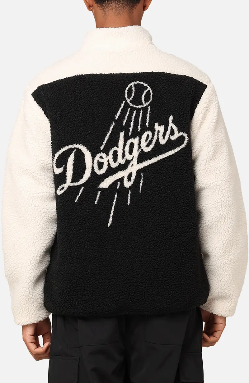 Majestic Athletic Los Angeles Dodgers Sherpa Jacket Vintage White 1