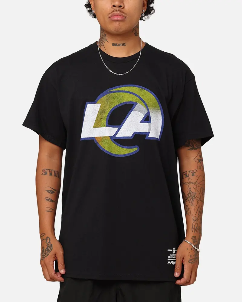 Majestic Athletic Los Angeles Rams Team Crest T-Shirt Black 1