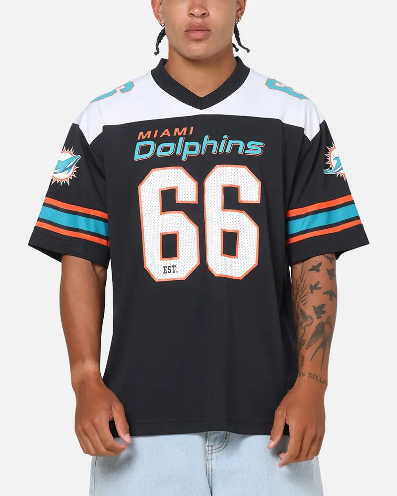 Majestic Athletic Miami Dolphins Glenver Mesh Oversized T-Shirt Black 1