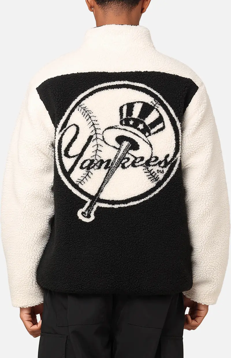 Majestic Athletic New York Yankees Sherpa Jacket Vintage White 1