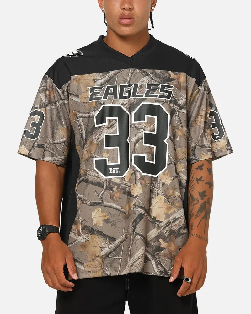 Majestic Athletic Philadelphia Eagles Mesh Oversized T-Shirt Khaki Forest Camo 1