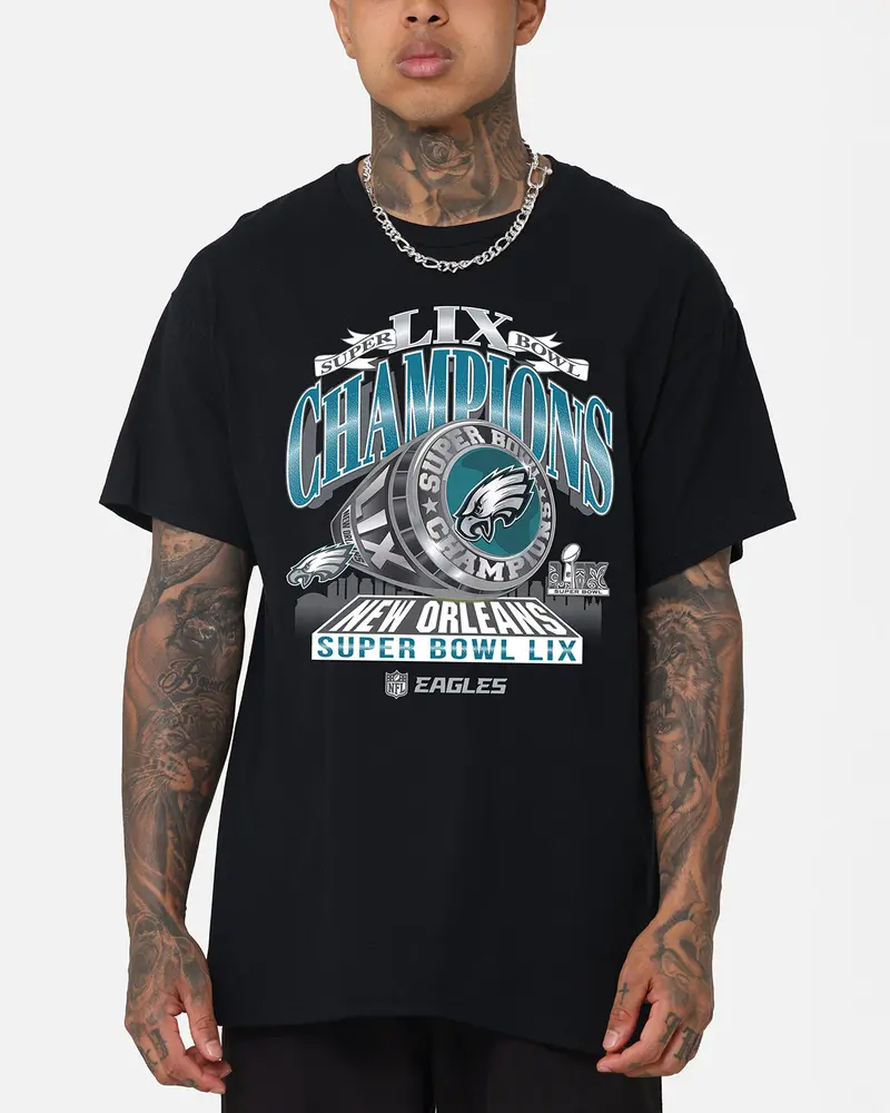 Majestic Athletic Philadelphia Eagles Super Bowl Lix Champions T-Shirt Black 1
