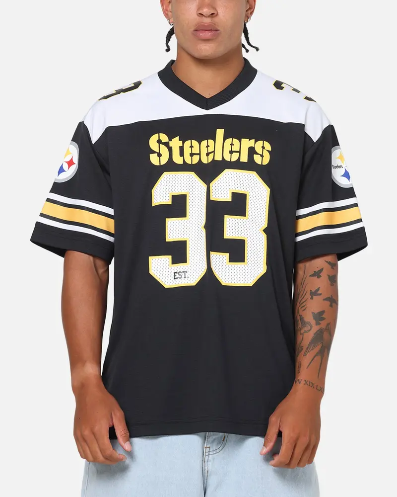 Majestic Athletic Pittsburgh Steelers Glenver Mesh Oversized T-Shirt Black 1