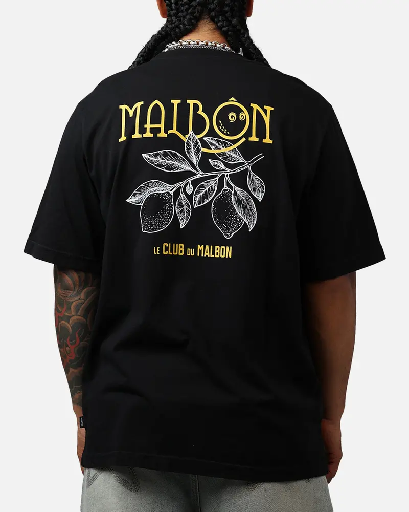 Malbon Citron Pocket T-Shirt Black 1