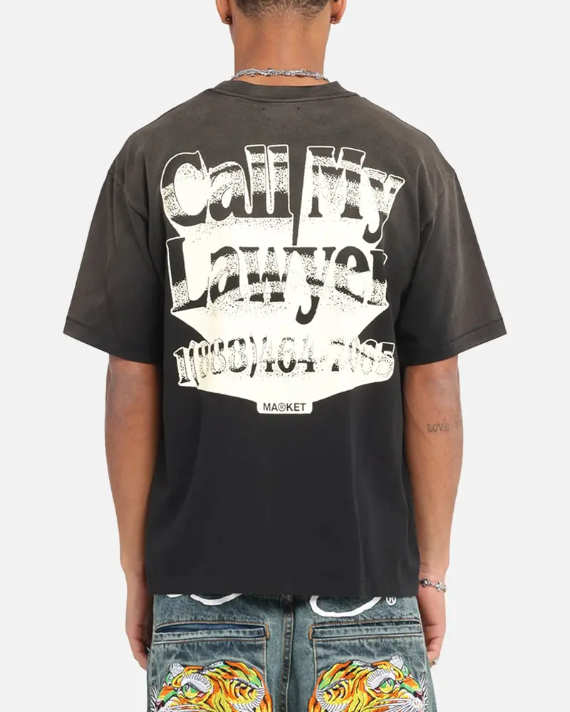 Market Call My Lawyer 3D T-Shirt Faded Black 1