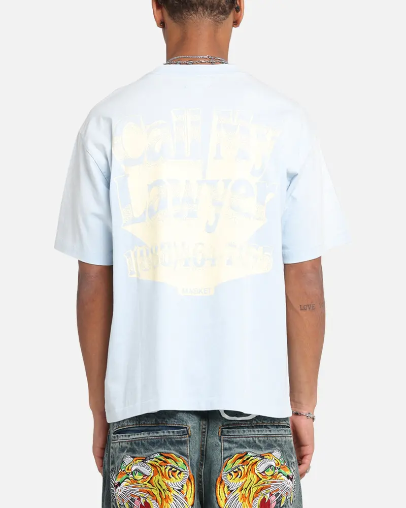 Market Call My Lawyer 3D T-Shirt Light Blue 1