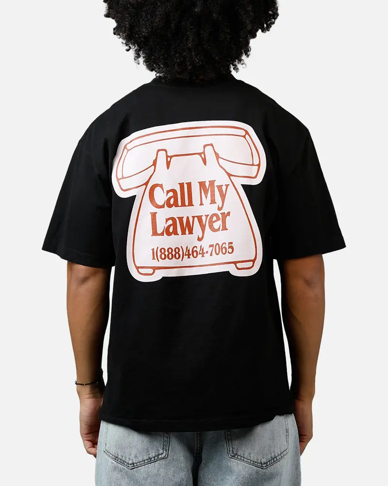 Market Call My Lawyer Magnet T-Shirt Washed Black 1