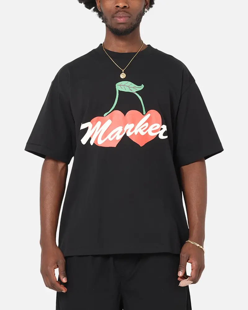 Market Double Cherries T-Shirt Black 1