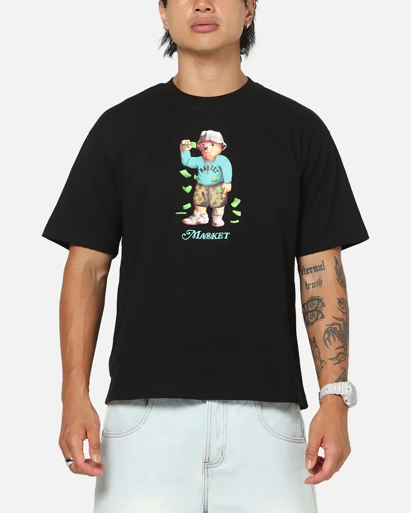 Market Making It Rain Bear T-Shirt Black 1