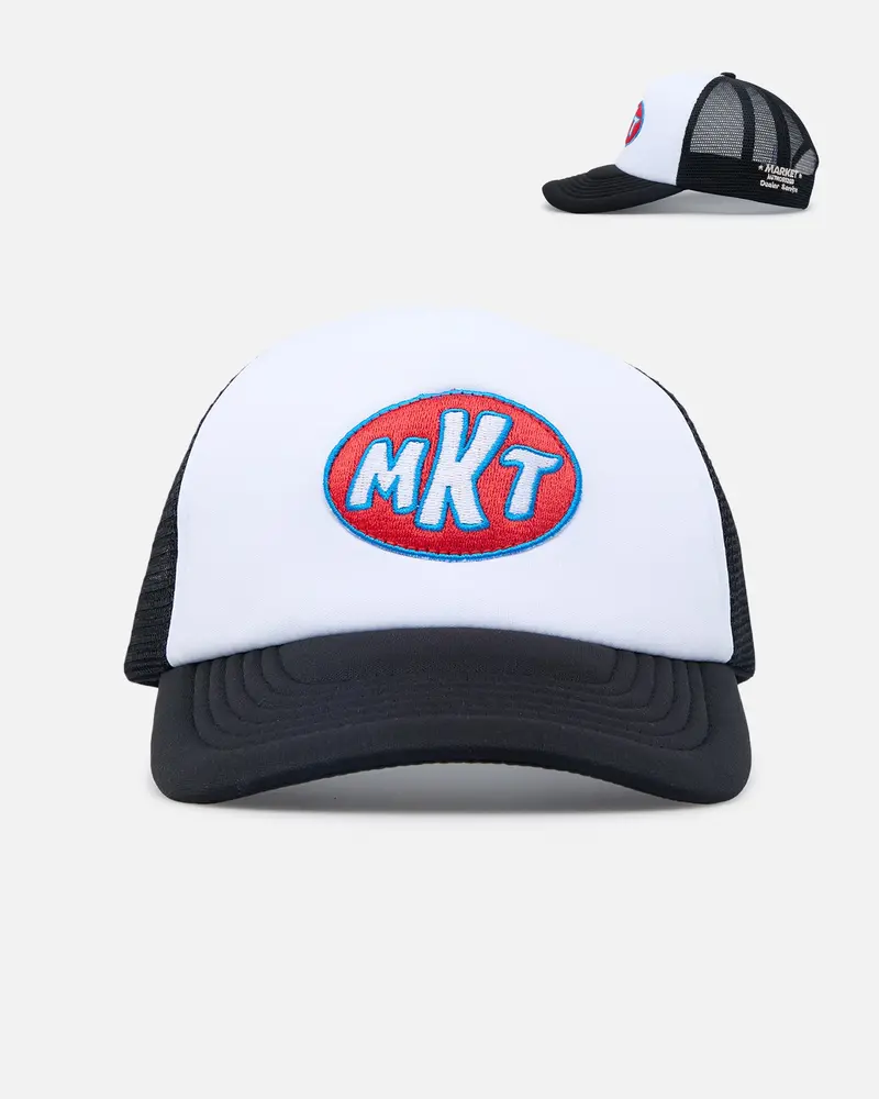 Market Patched Trucker Snapback White/Black 1