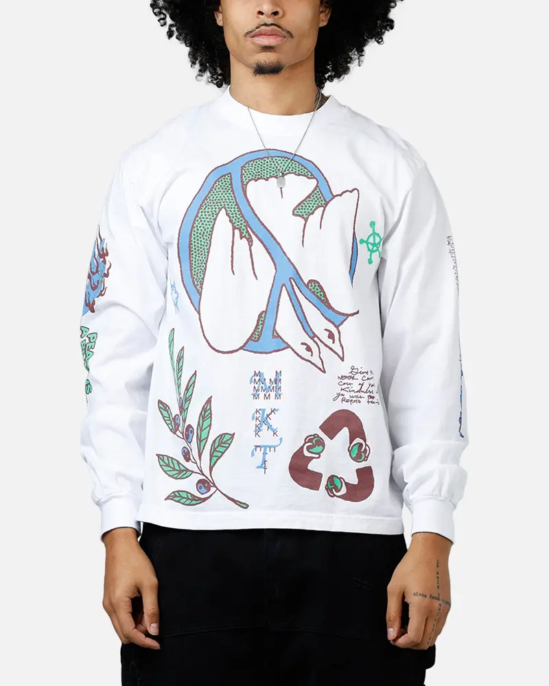 Market Peace Practice Long Sleeve T-Shirt White 1