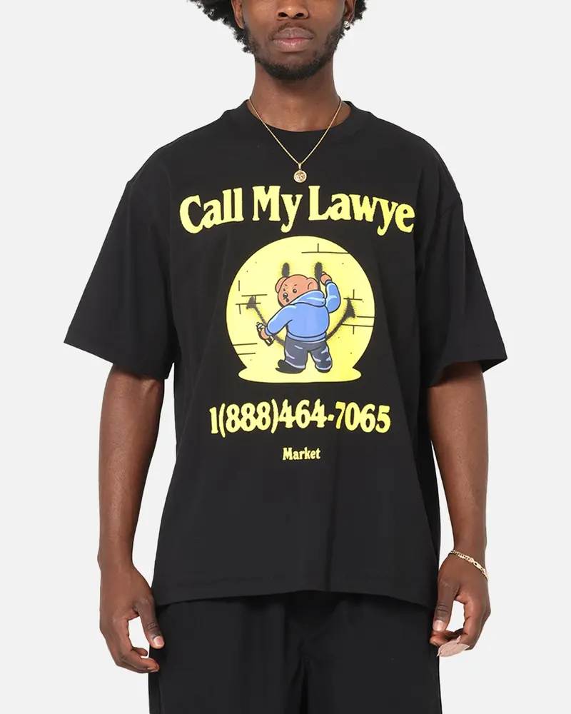 Market Smiley Call My Lawyer T-Shirt Black 1