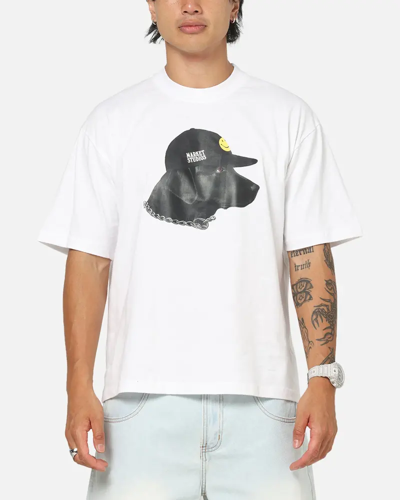 Market Smiley Dog Got Style T-Shirt White 1