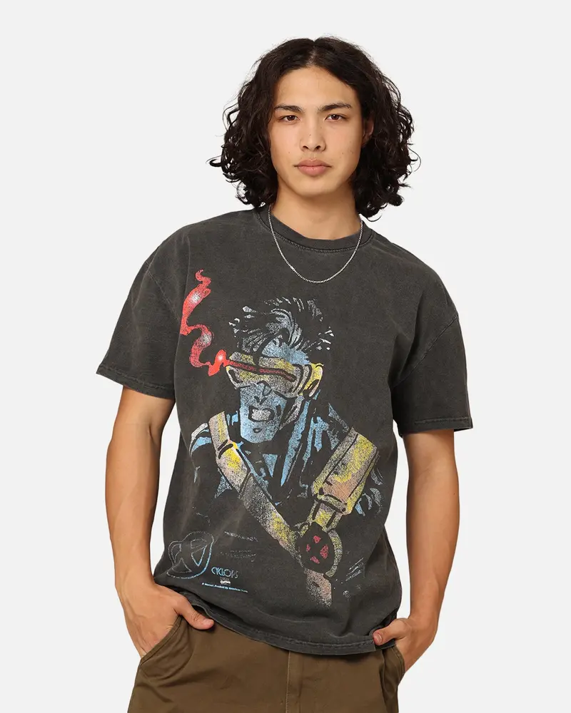 Marvel X-Men Cyclops Heavyweight T-Shirt Black Wash 1