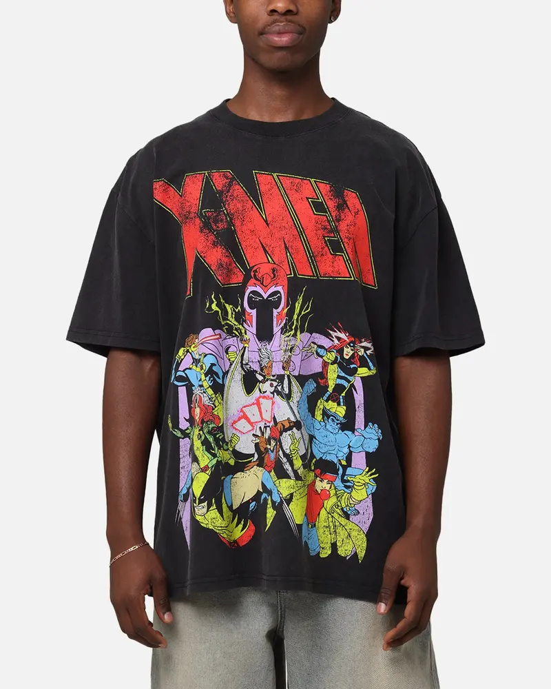 Marvel X-Men The X-Men Heavy Vintage T-Shirt Vintage Black 1